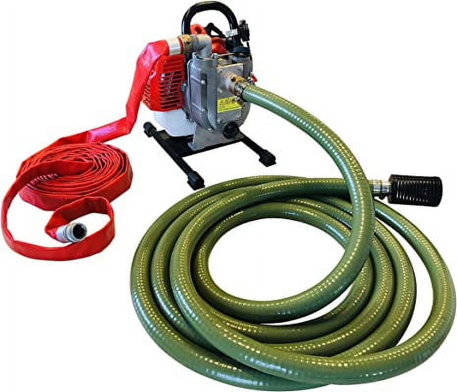 Portable Gas Powered Water Pump with Hoses (2,000 Gallons Per Hour
