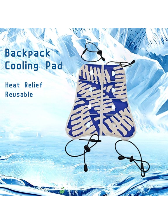 Portable Gel Cooling Backpack Insert Pad Adjustable Tie Cool Liner For Outdoor Travel Climbing Fishing Summer Heat Relief Gifts