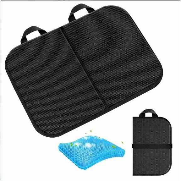 Portable Gel Seat Cushion (18.5." x 12.6"),Travel Seat Cushion Foldable Cushion for Airplane Seats, Camping, Bleachers, Flights, Commute