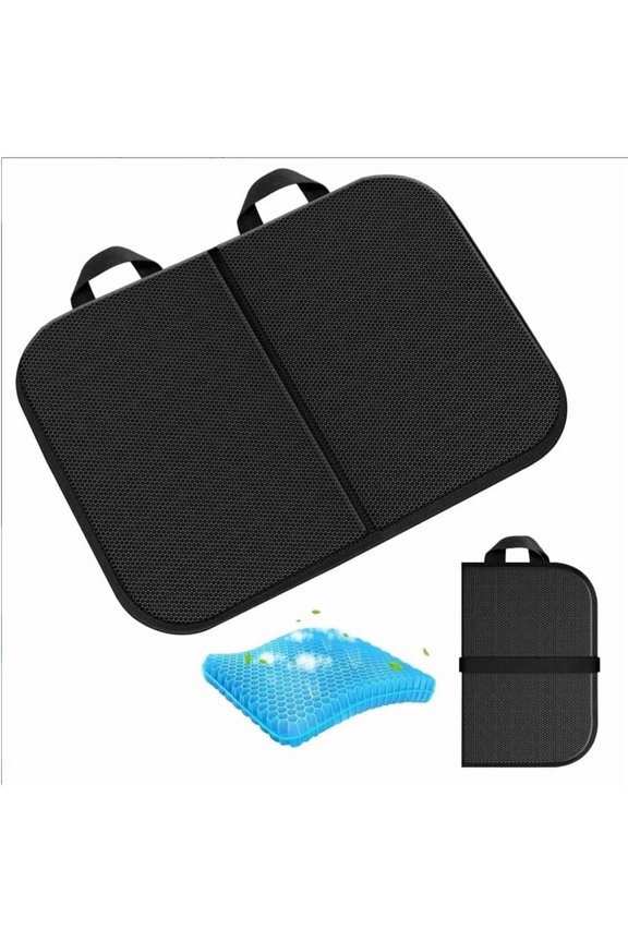 Portable Gel Seat Cushion (18.5." x 12.6"),Travel Seat Cushion Foldable Cushion for Airplane Seats, Camping, Bleachers, Flights, Commute