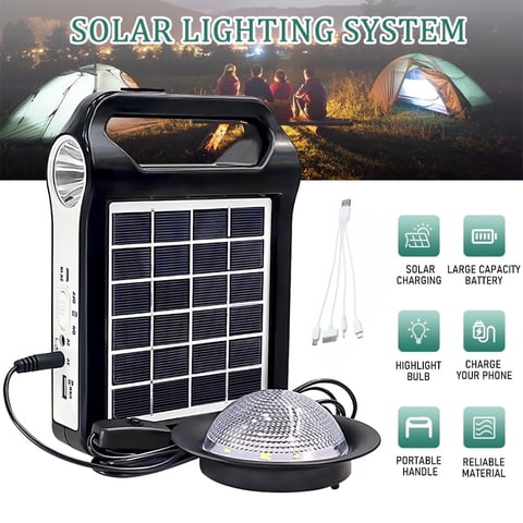15W Solar Generator,DFITO 2400mAh Portable Power Station with LED Light, Backup Electric System for Home Outdoors Camping Travel Emergency