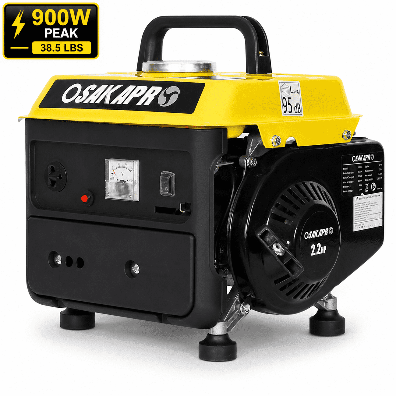 Portable Generator Gas Powered, Home Backup Generator Low Noise, 71CC Powerful Generator Portable w/Handle, 38.5lbs Light Weight Generator 2-stroke Engine