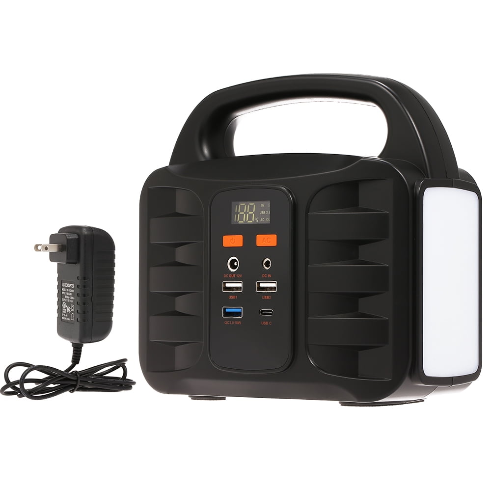 Portable Generator Power Supply Station 155Wh Emergency Backup Lithium Battery, Quiet Gas-free Power Inverter, Charged by Solar Panel/Wall Outlet/Car With USB, 110V-220V AC Output, DC Output