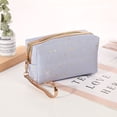 thumbnail image 1 of Portable Girls Storage Organizer Lanyard Handbag Bronzing Zipper Lady Clutch Toiletry Bag Cosmetic Storage Bag Makeup Bag BLUE, 1 of 8