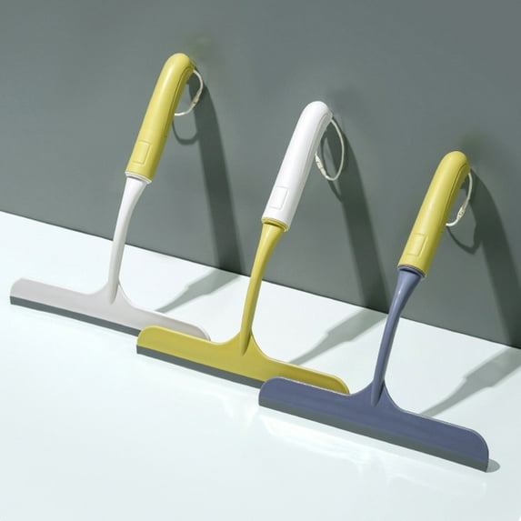 Portable Glass Scraper with Soft Rubber Blade, 10.24-inch Handheld Window Cleaner Tool for Bathroom Mirrors, Kitchen Countertops, Car Windshield - Non-Slip Handle, Streak-Free Cleaning