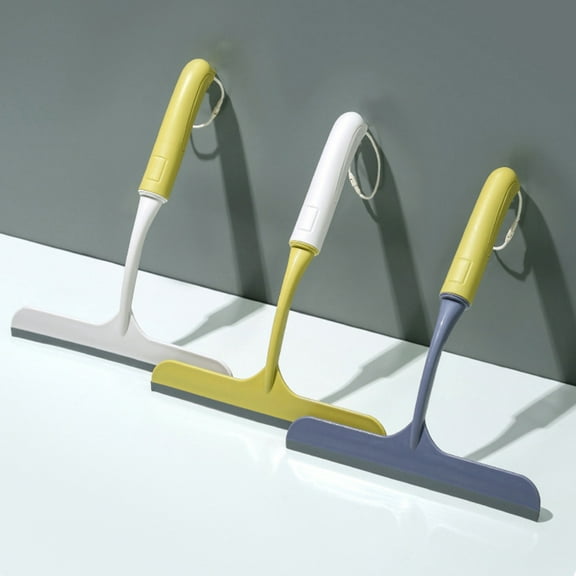 Portable Glass Scraper with Soft Rubber Blade, 10.24-inch Handheld Window Cleaner Tool for Bathroom Mirrors, Kitchen Countertops, Car Windshield - Non-Slip Handle, Streak-Free Cleaning