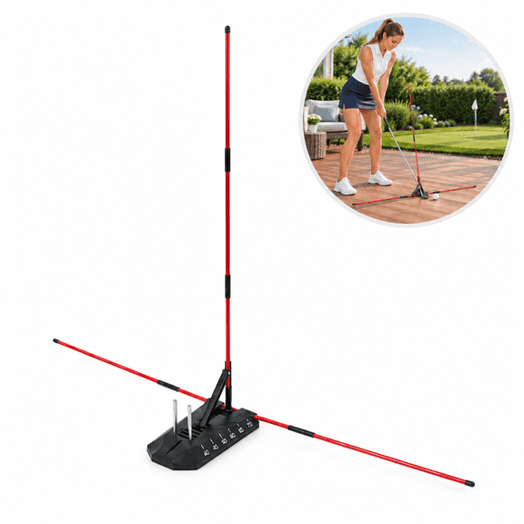 Portable Golf Alignment Stick with Angle Holder for Golf Swing Practice and Training