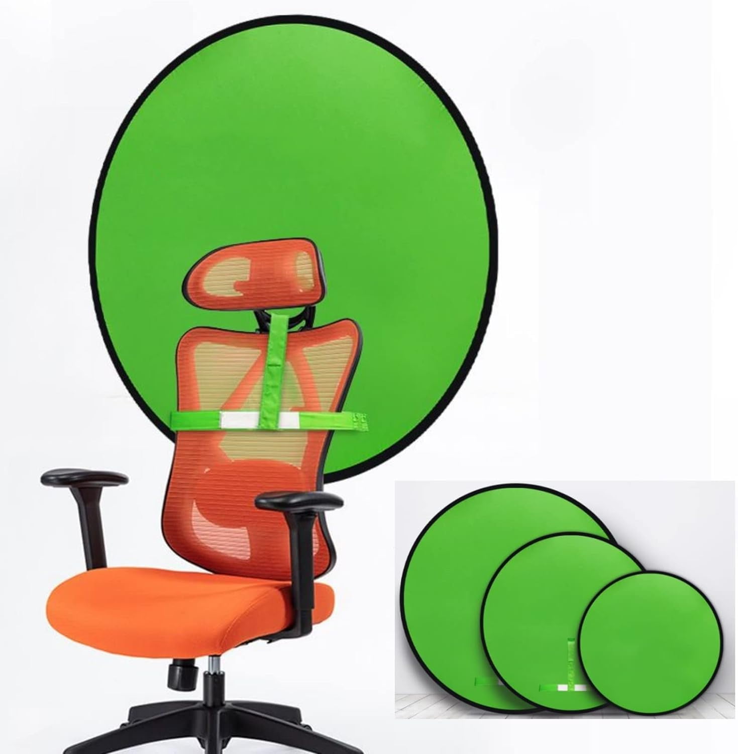 Portable Green Screen Backdrop, Collapsible cam Background, Green