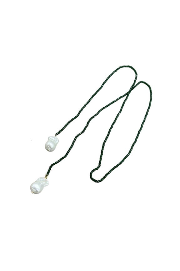 Portable Green Spinel Stone Mixed Pearls Necklace Comfortable Jewelry for Casual or Formal Occasions