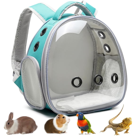 Portable Travel pet Backpack Carrier Hamster Bag Guinea Pig Bird Small Dog cat Turtle Carrier Rabbit Cage Squirrel Bearded Dragon Breathable Hangbag (Green).Product promotion event