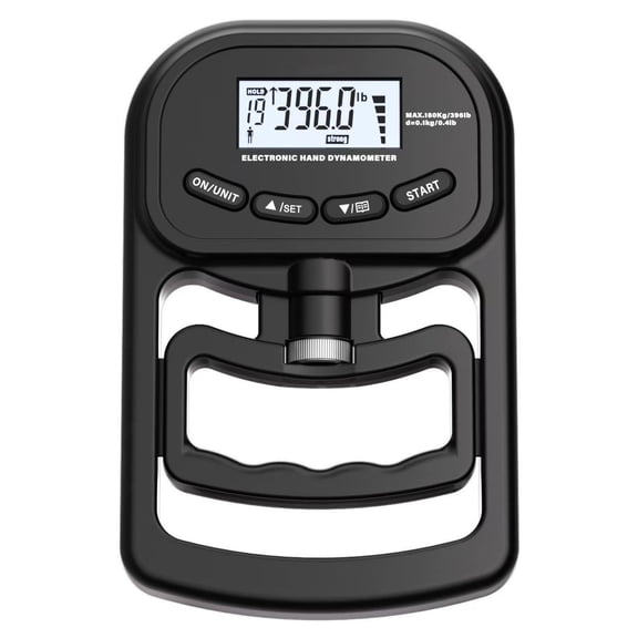 Portable Grip Strength Measurement Tool, Electronic Hand Dynamometer with Large Display, Adjustable Grip for Students Coaches and Home Users