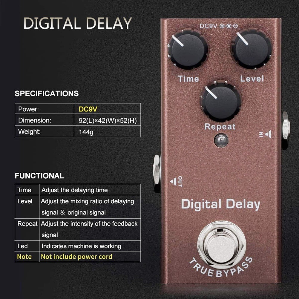 Portable Guitar Effect Pedal Distortion Delay Chorus Tremolo Digital ...