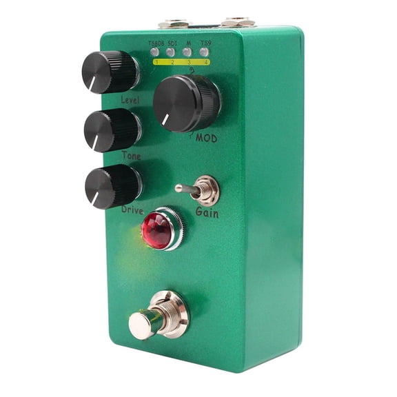 Portable Guitar Effect Pedal Green Booster Switcher Level/Tone/Drive Controller Guitar Effect Processor
