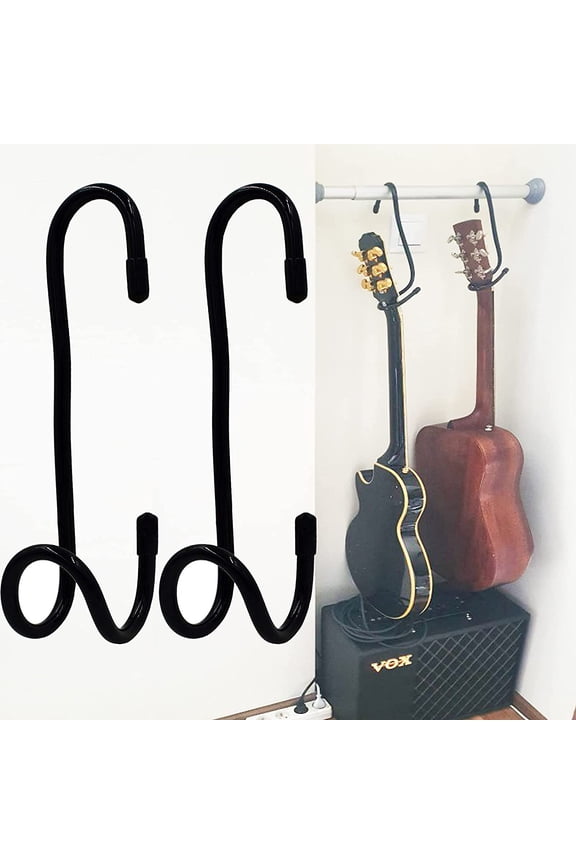 Portable Guitar Hanger, Adjustable, No-Slip Rubber Padding, 12" x 8" x 4", Metal