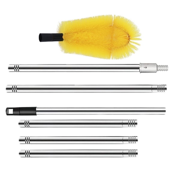 Portable Gutter Tool Set with Double Brush Heads Sturdy Stainless Steel Materials for Efficient Outdoor Use