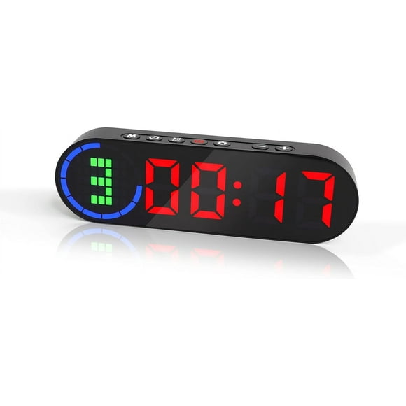 Portable Gym Timer for Home Gym Interval Timer for Workout with Time Progress Bar/Rounds, Workout Clock for Boxing HIIT Tabata Emom Fitness Rechargeable Battery Powered