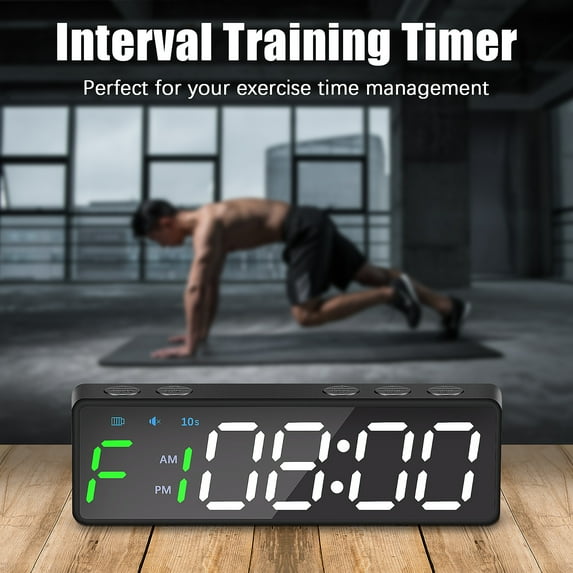 Portable Gym Timer Interval Timer Workout Fitness Clock Countdown,(A)