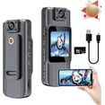 thumbnail image 1 of Portable HD Action Camera, 1080p mini Wearable Action Camera, Night Vision Actions Cameras, Police Body Camera, Body Cam with Audio, Video Camera Recorder (Direct Recording 4K + 64GB Card), 1 of 8
