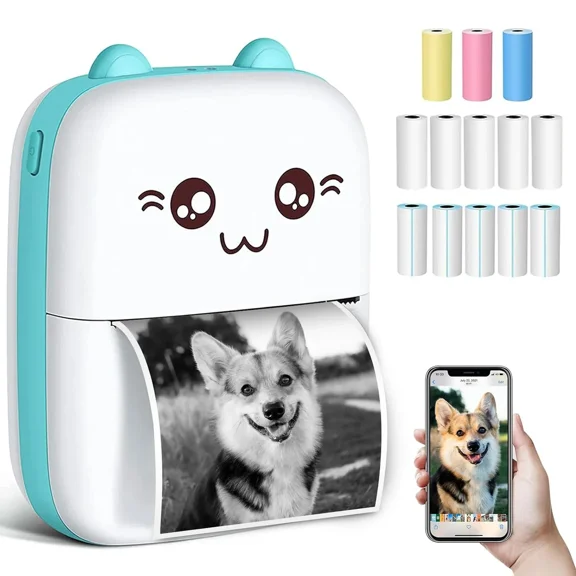 Portable HD Wireless Mini Bluetooth Thermal Printer for Labels Photos Receipts Notes Self-adhesive Paper