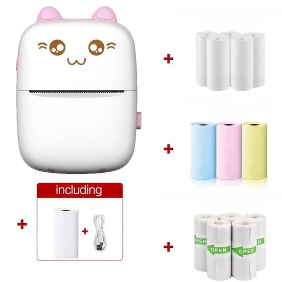 Portable HD Wireless Mini Bluetooth Thermal Printer for Labels Photos Receipts Notes Self-adhesive Paper