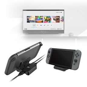 Portable HDMI Video Converter Dock Compatible with Nintendo Switch Console - Charging Station with Foldable Design-Black