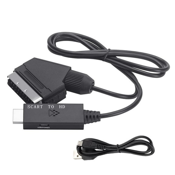 Portable HDMI to SCART Converter Cable Video Audio Adapter Lead 1M for HD TV \{ Q8Q2