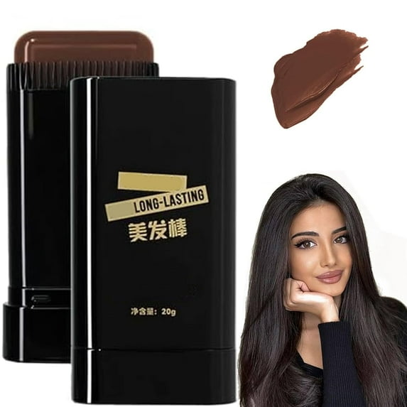 Portable Hair Color Touch-Up Stick with Comb, 2-In-1 Hair Dye Comb Stick, Waterproof And Sweat-Proof Hair Dye Comb, Black Hair Dye With Comb Applicator For Women & Men