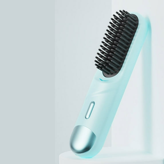 Portable Hair Straightener Brush Cordless Heated With 4 Temperature Settings Type C Charging Travel Friendly for All Hair Types