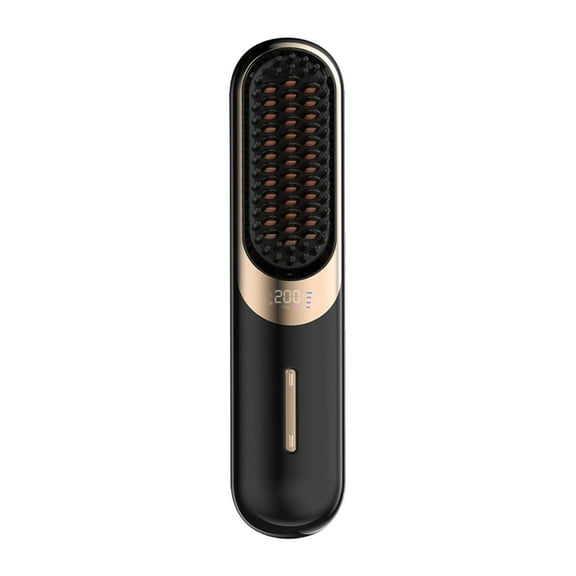 Portable Hair Straightening Brush Pro Cordless Styling Tool with Curling Function for Smooth Hair