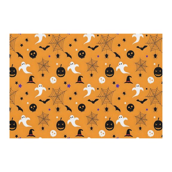 Portable Halloween Photography Background 7x5ft - Darkness Design with Skull and Bat Illustration