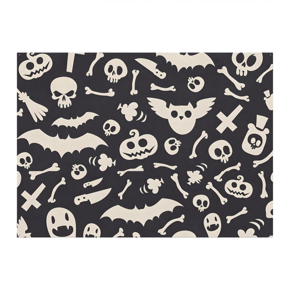 Portable Halloween Photography Background 8x6ft - Retro Spooky with Pumpkin and Bat
