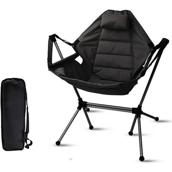 Forcecar Adjustable Portable Foldable Hammock Camping Chair with Carry Bag, Black