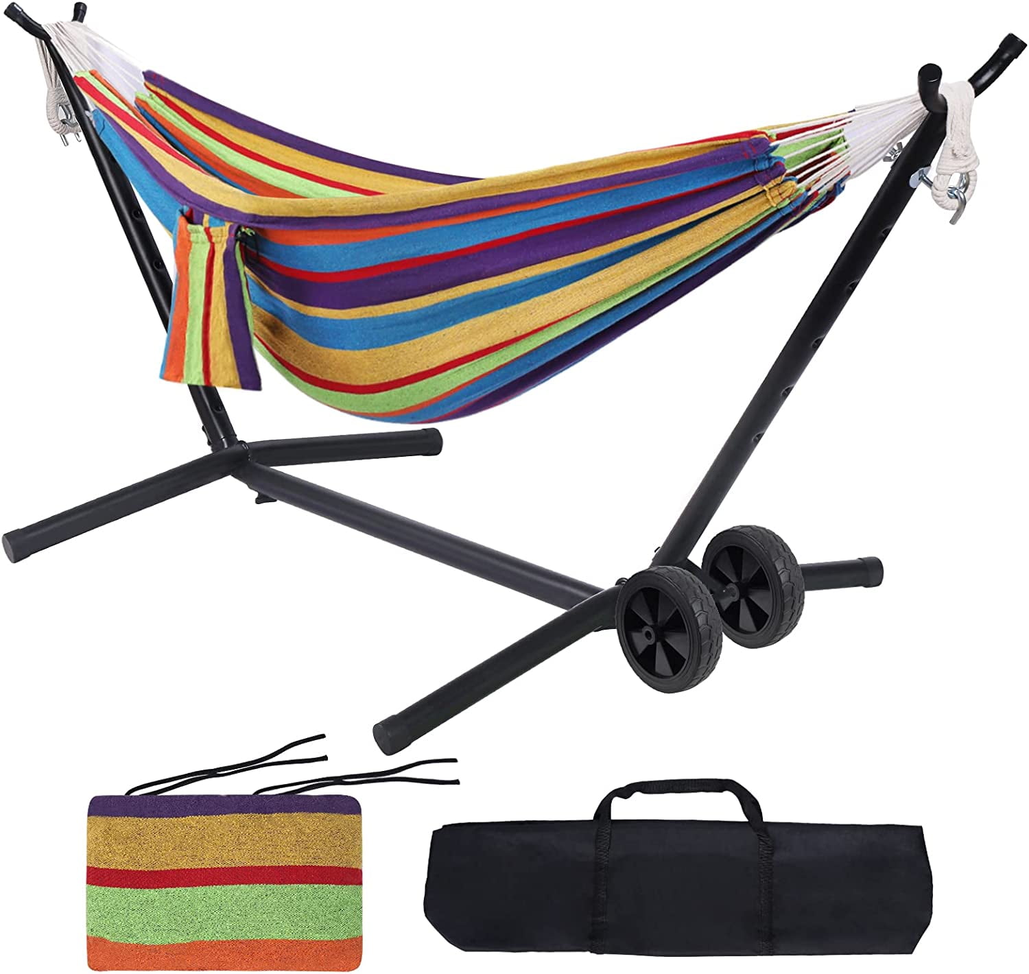 Portable Hammock with Stand Included with Wheels Outdoor Double 2