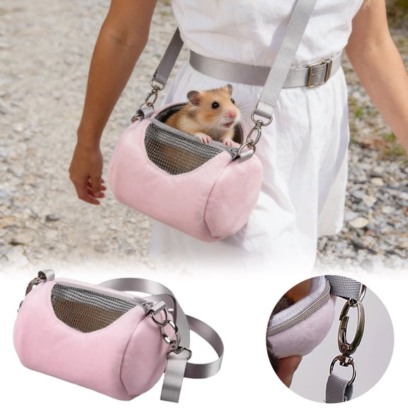 Portable Hamster Breathable Mesh Small Travel Backpack For Pigs Hamsters & Small Animals Adjustable Straps For & Comfortable Transport ()