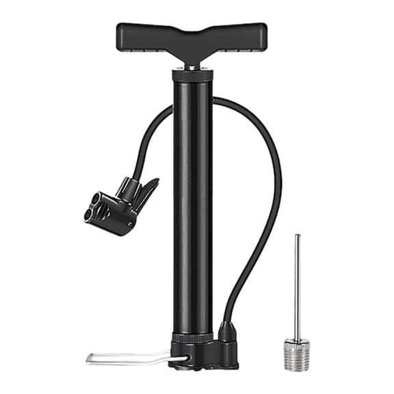 Portable Hand Air Pump for Basketball Football and Bicycle Tires, Black 33cm Plastic, Compact Inflator with Needle Nozzle for Outdoor Sports and Home Use