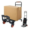 thumbnail image 1 of Portable Hand Cart 2-in-1 Hand Moving Truck Heavy Duty Wheeled Grocery Carts for Travel Workplace Warehouse Distribution Shopping, 1 of 9