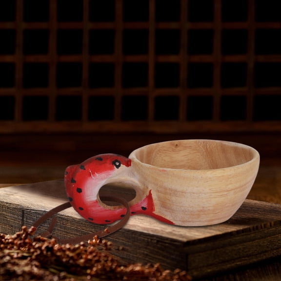 Portable Hand Carved Wooden Mug Various Animal Head Shape Cup Outdoor Camping Drinking Cup Kitchen Accessories/ Outdoor Animal Water Cup D