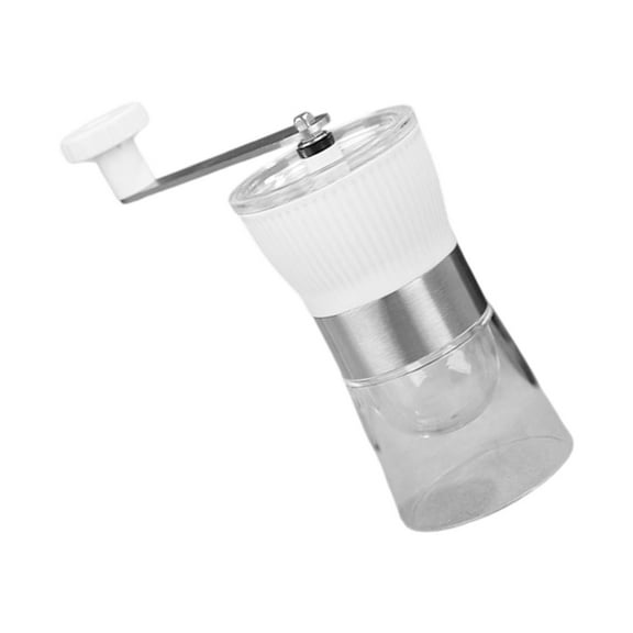 Portable Hand Coffee Grinder Ceramic Burr Glass Container Customizable Grind Size Kitchen