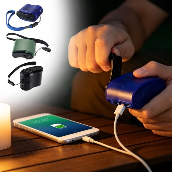 Portable Hand Crank Generator, 5V USB Charger for Cell Phone, Emergency Outdoor Mobile Phone Charging, Travel Camping Backup Power Supply, Manual Emergency Charger