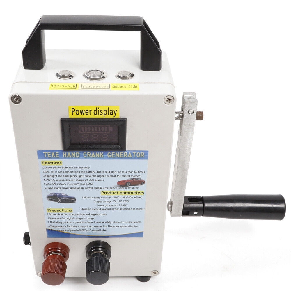 Portable Hand Crank Generator Emergency Power Supply Charger Camping Outdoor