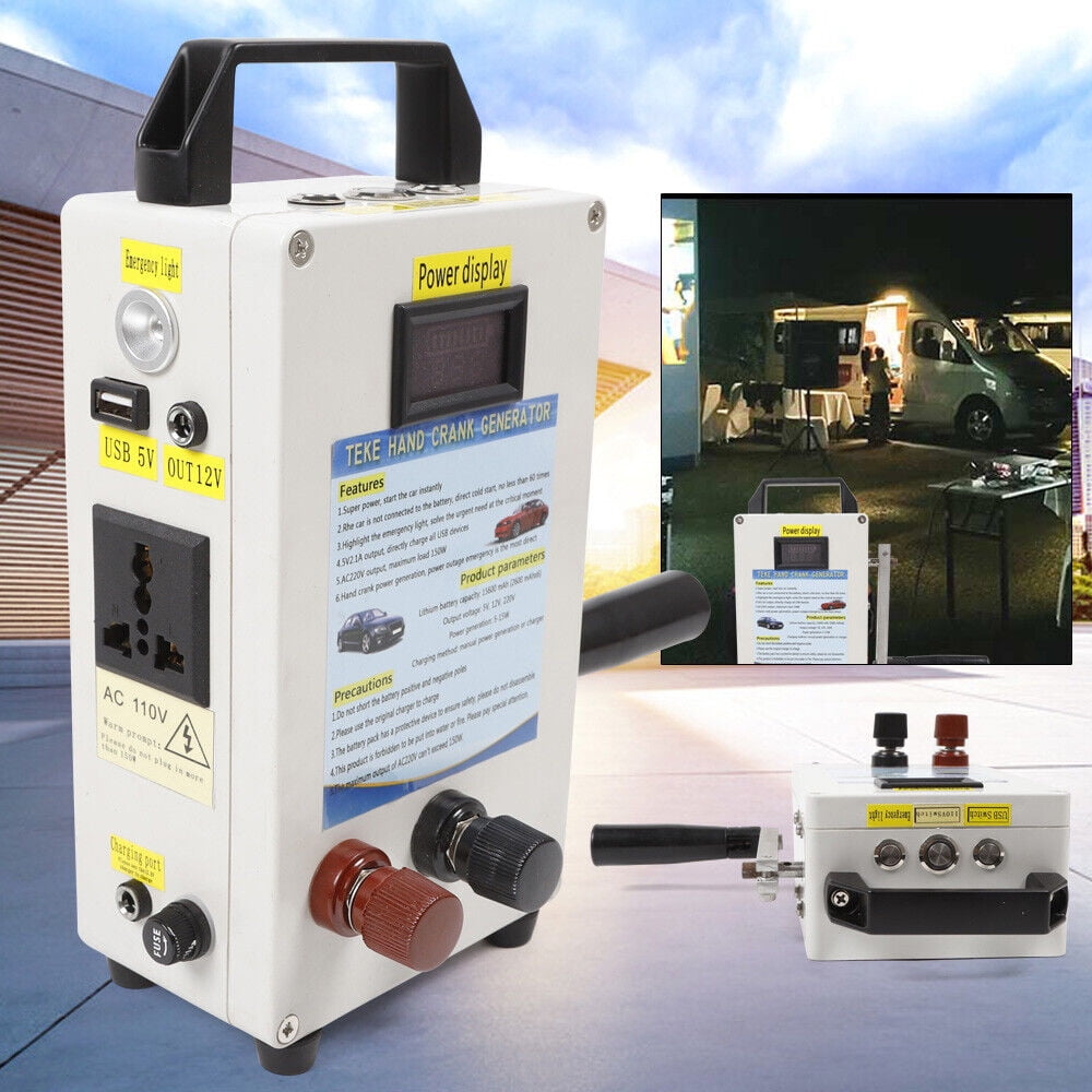 Portable Hand Crank Generator Emergency Power Supply Charger Camping Outdoor