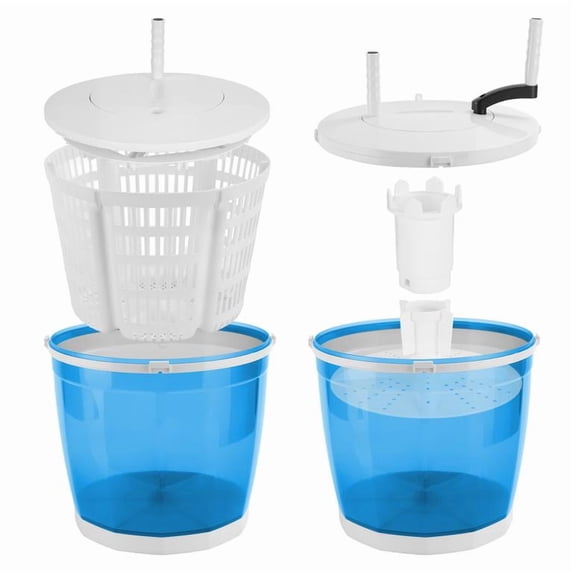 Portable Hand Crank Washing Machine, 2KG Manual Washer with Spin Dryer, Non-Electric Travel Laundry for Apartment RV Outdoor Camping