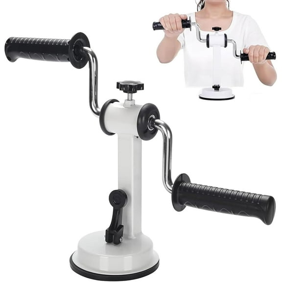 Portable Hand Cranked Arm Exerciser, Upper Limb Rehabilitation Training Device with 12cm Strong Suction Cup, Adjustable Resistance & Full Angle Training, for Relieve Shoulder and Neck Pain