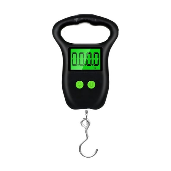 Portable Hand Held Digital Lugga Scale, 50Kg 10g Fish Hook Hanging Scale Measuring Tape BackLight LCD Display ,Multi-Functional Use