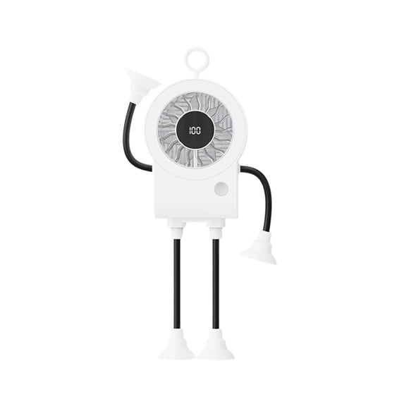 Portable Hand Held Fan USB Rechargeable Suction Cup Fan Portable Mini Fan With Digital Speed Display Adjustable Wind Quiet Coolings Travel Camping Outdoor Use