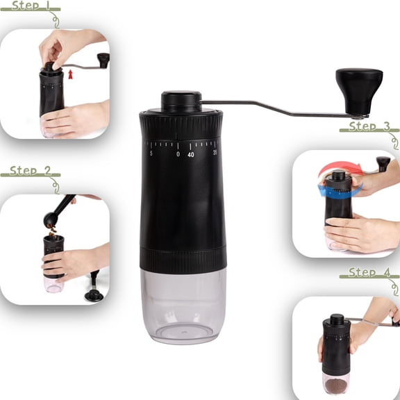 Portable Hand Operated Coffee Grinders 40 Customizable Grinding Size Design Nonrust Steel Burrs Perfect for Travel Brewing Coffee Grinders Manual Delicate Travel Camping(Black)