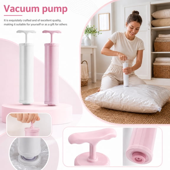 Portable Hand Vacuum Pump for Vacuum Storage Bags, Single Manual Air Extractor Pump for Blanket Pillow Compression Bags, Random Color Household Space Saver Tool