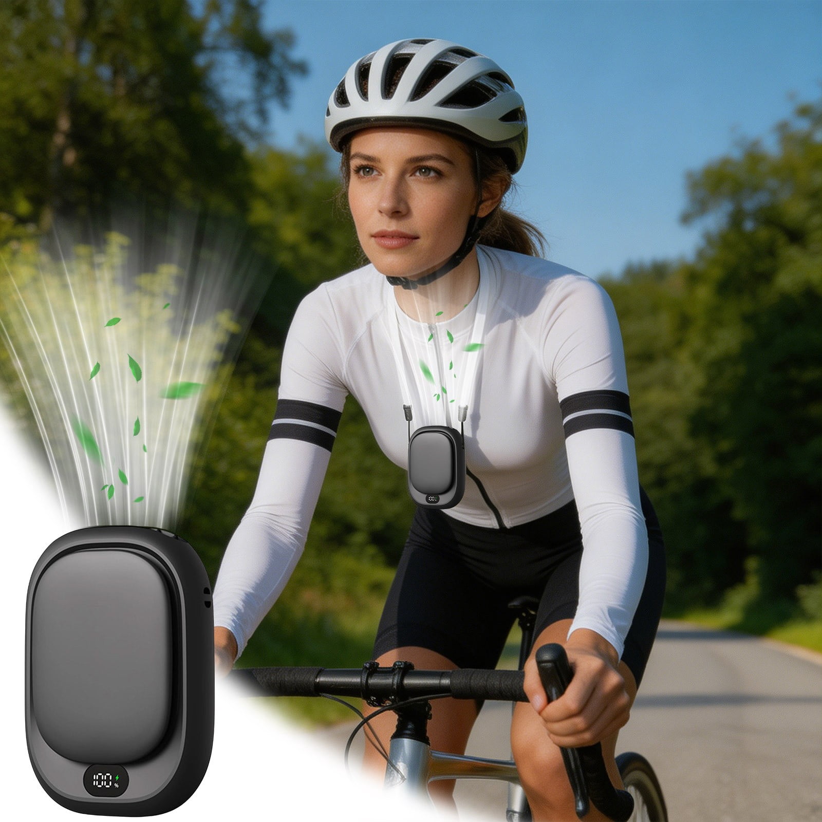 Portable Hand Warmer Fan, Black Portable Hand Warmer Fan, 2-in-1 Rechargeable 10000mAh With Digital Display, Winter Warmth & Cooling Gift