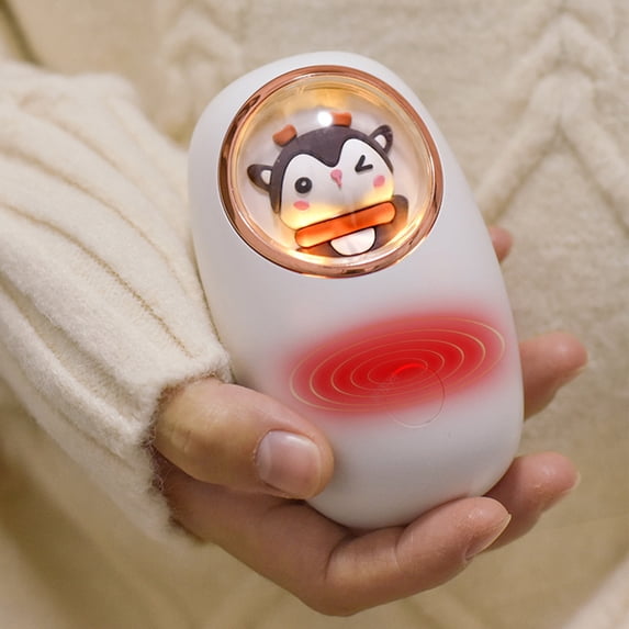 Portable Hand Warmer Pocket Heater,Mini Rechargeable Hand Warmer,Cute Cartoon Warm Gadget,Fast Heating Winter Hand Warmer,Ambient Night Light Warmth Tool,Vibration Massage Travel Accessory