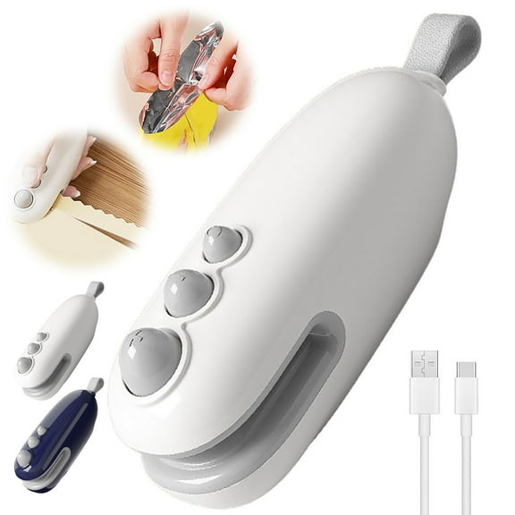 Portable Handheld Bag Sealer, Heat Sealing Machine for Home Use, Automatic Food Saver for Snacks, Chips, Coffee, Plastic Bags, Mini Rechargeable Electric Sealer (1 Count)